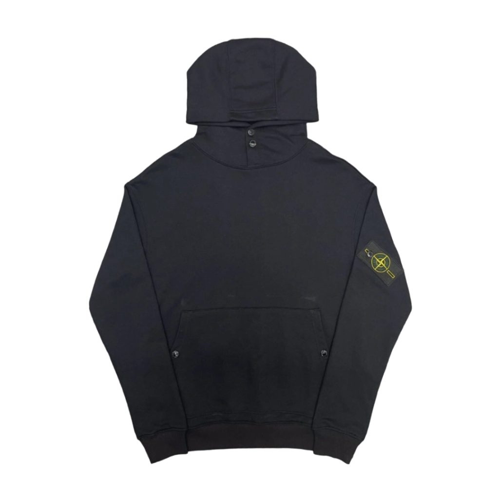 Stone Island Black Button Collar Hoodie OKZY20261309