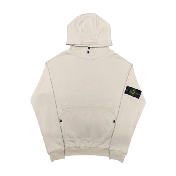 Stone Island Beige Button Collar Hoodie OKZY20261310