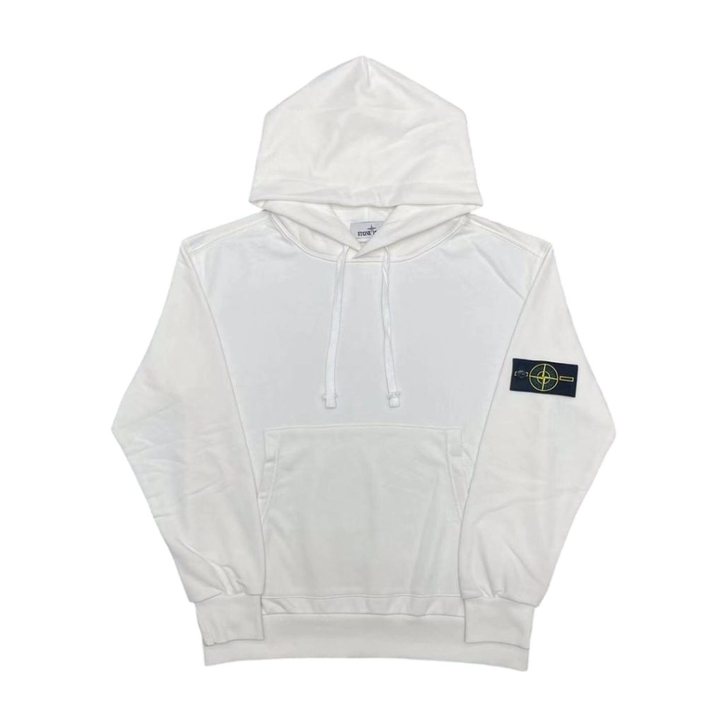Stone Island White Classic Patch Hoodie OKZY20261311