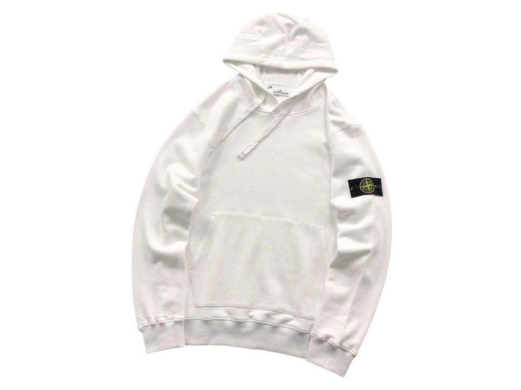 Stone Island White Classic Patch Hoodie OKZY20261311