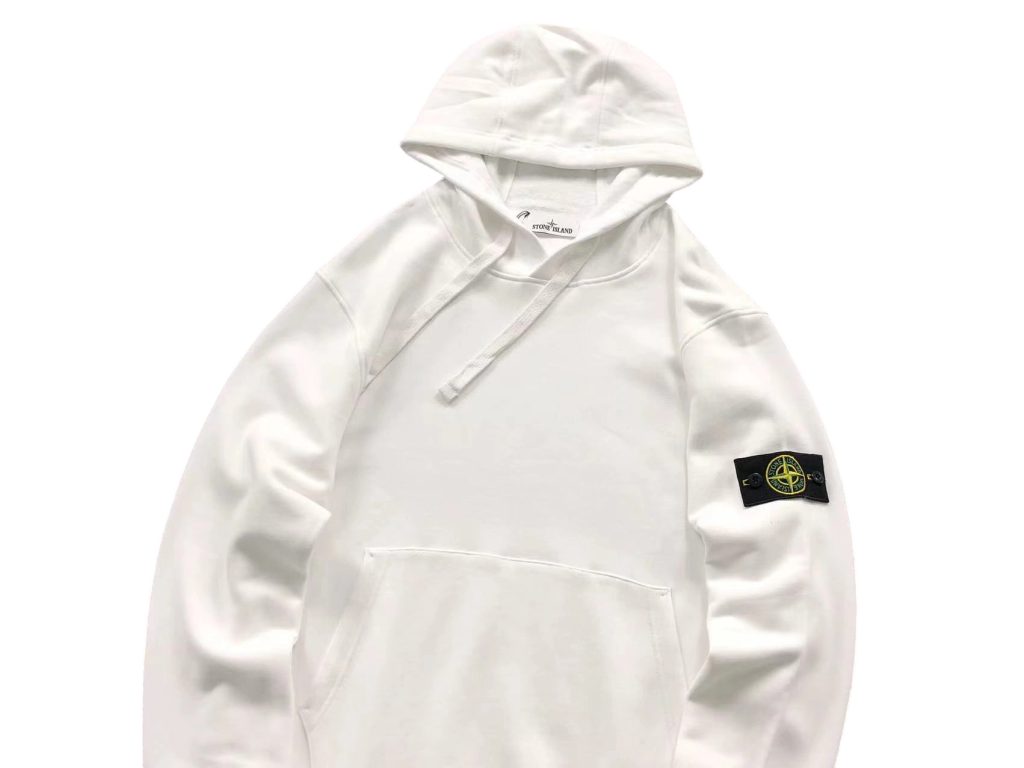 Stone Island White Classic Patch Hoodie OKZY20261311
