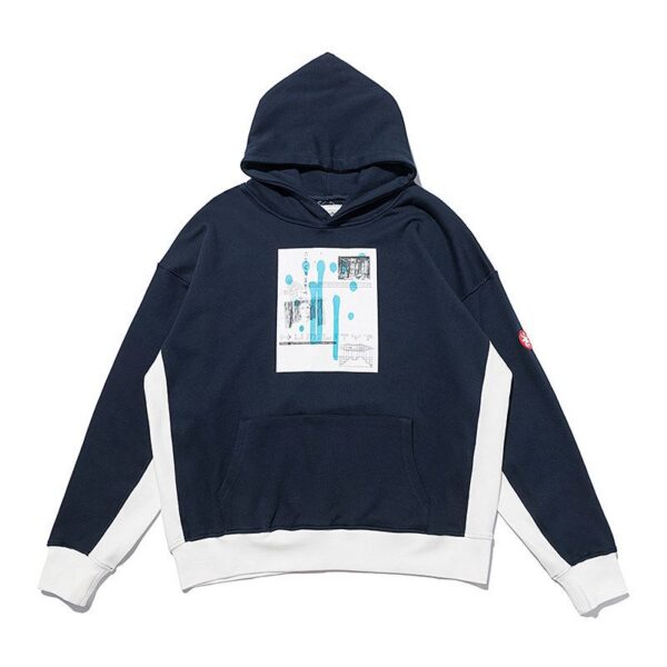 Cav Empt Navy Color Block Art Print Hoodie OKZY20261320
