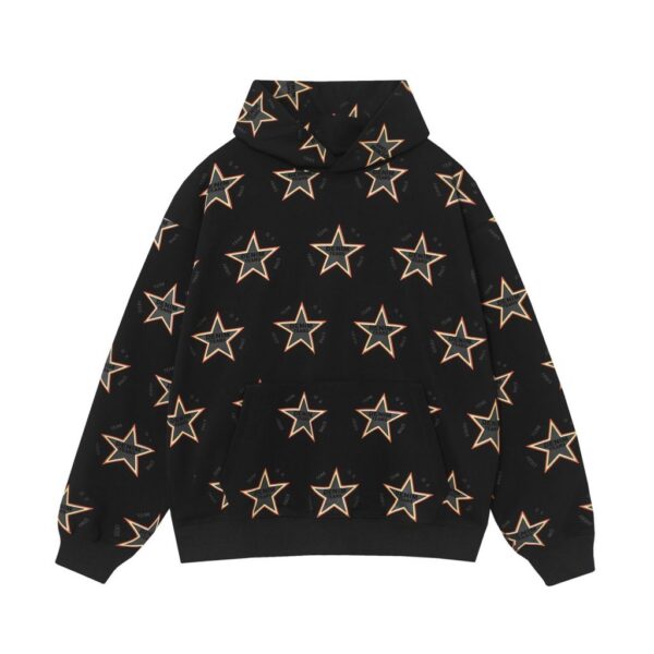 Denim Tears Black All Over Star Print Hoodie OKZY20261328