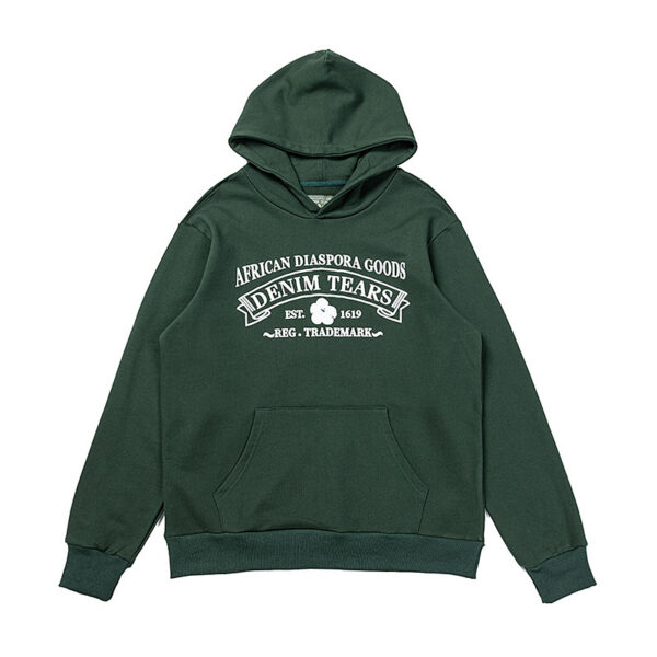 Denim Tears Dark Green African Diaspora Goods Logo Hoodie OKZY20261330