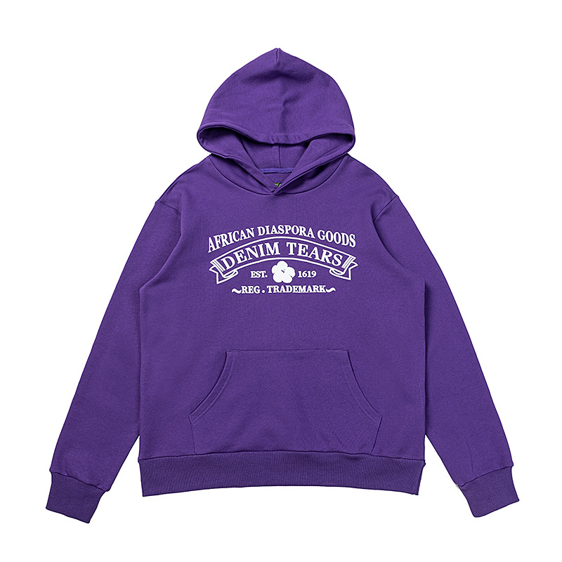 Denim Tears Purple African Diaspora Goods Logo Hoodie OKZY20261332