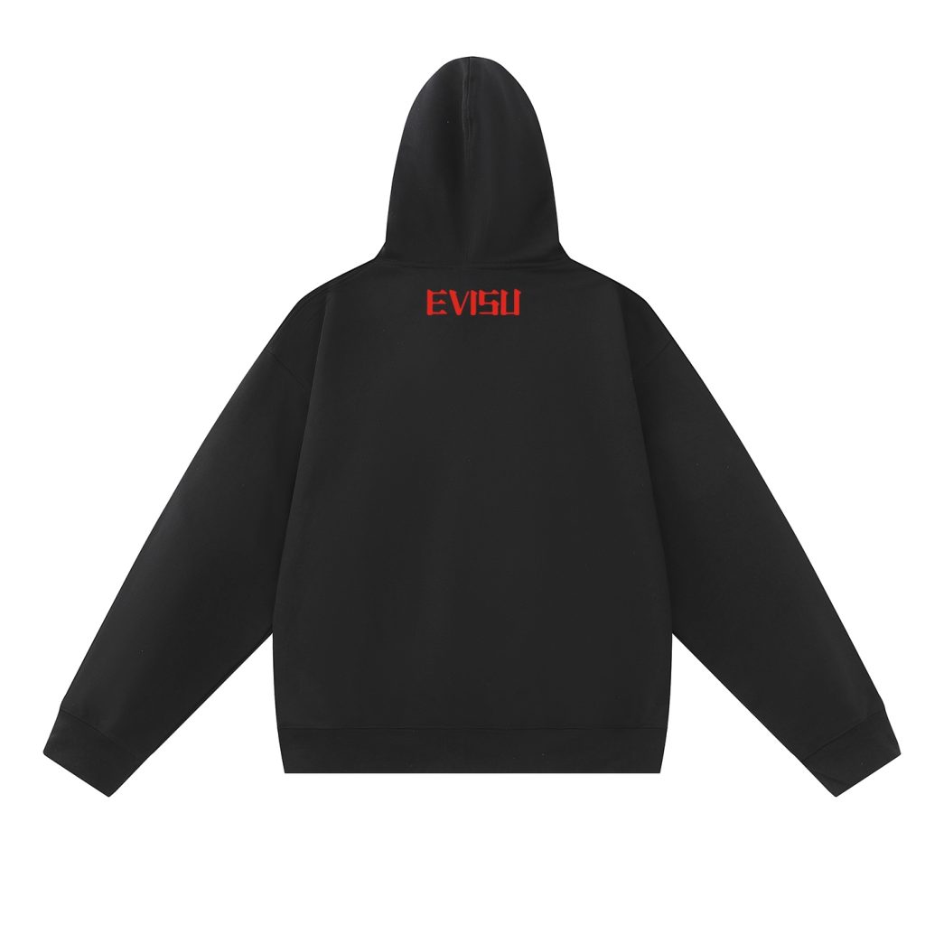 Evisu Black Red Seagull Logo Hoodie OKZY20261333