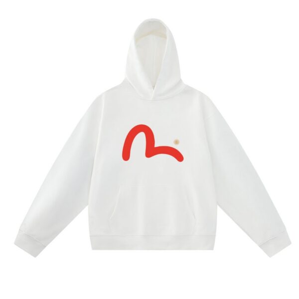 Evisu White Red Seagull Logo Hoodie OKZY20261334
