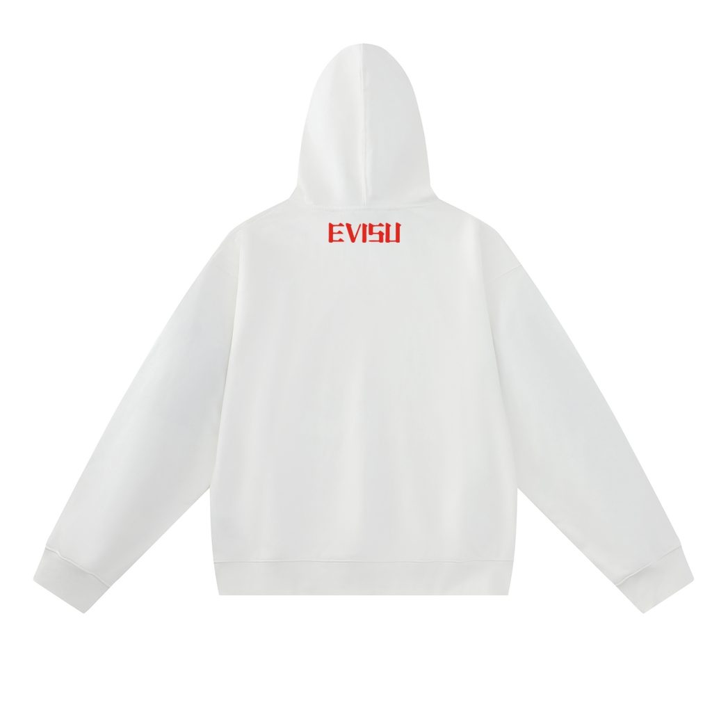 Evisu White Red Seagull Logo Hoodie OKZY20261334