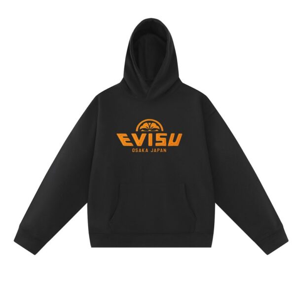 Evisu Black Orange Evisu Osaka Logo Hoodie OKZY20261337