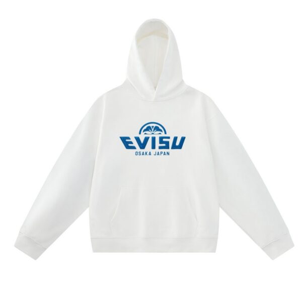 Evisu White Blue Evisu Osaka Logo Hoodie OKZY20261338