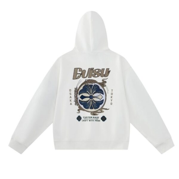 Evisu White Back Flower Graphic Hoodie OKZY20261342