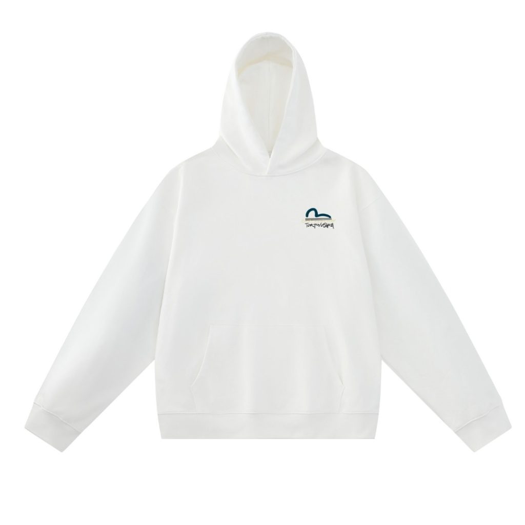 Evisu White Back Flower Graphic Hoodie OKZY20261342
