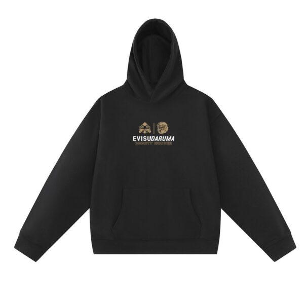 Evisu Black Front Small Logo Hoodie OKZY20261345