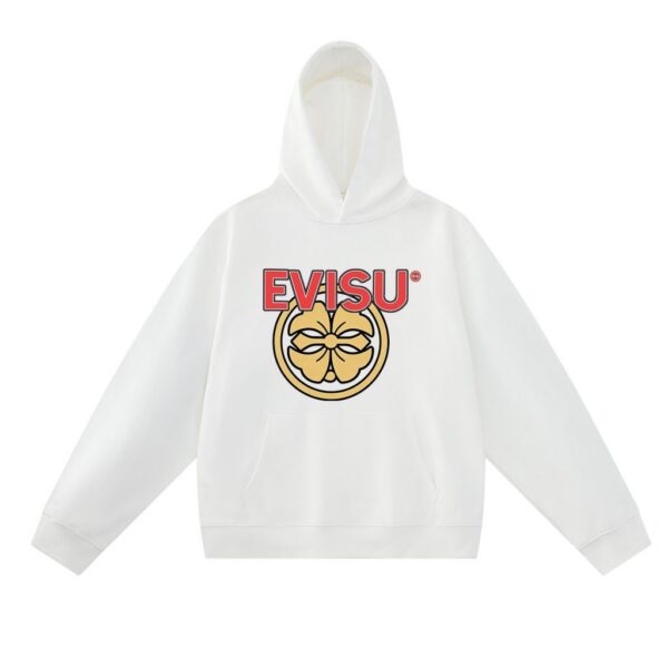 Evisu White Back Daruma Mask Graphic Hoodie OKZY20261348