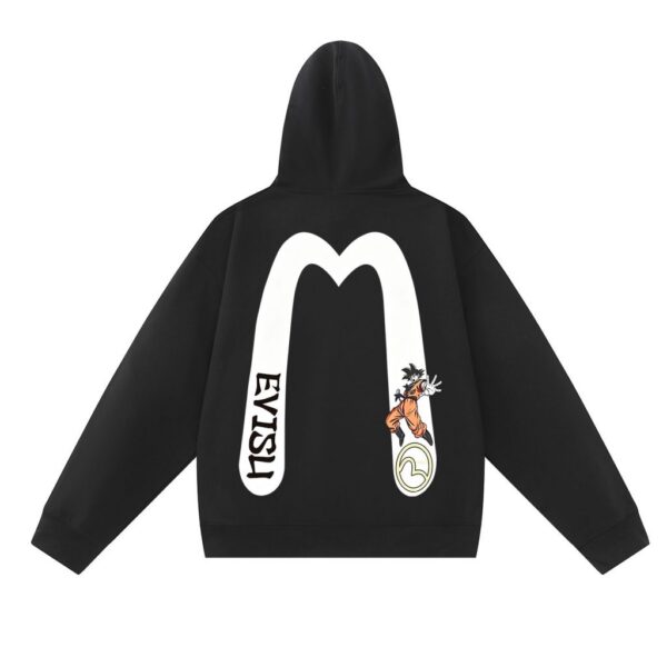 Evisu Black Yellow Radial Evisu Letter Hoodie OKZY20261351