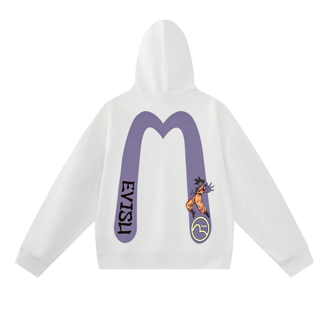 Evisu White Yellow Radial Evisu Letter Hoodie OKZY20261352