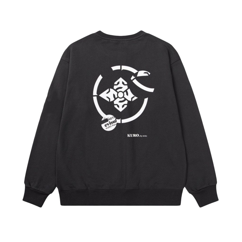 Evisu Black Multi Logo Print Crewneck Sweatshirt OKZY20261353