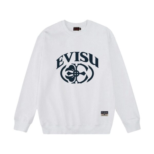 Evisu White Vintage Crest Logo Crewneck Sweatshirt OKZY20261357