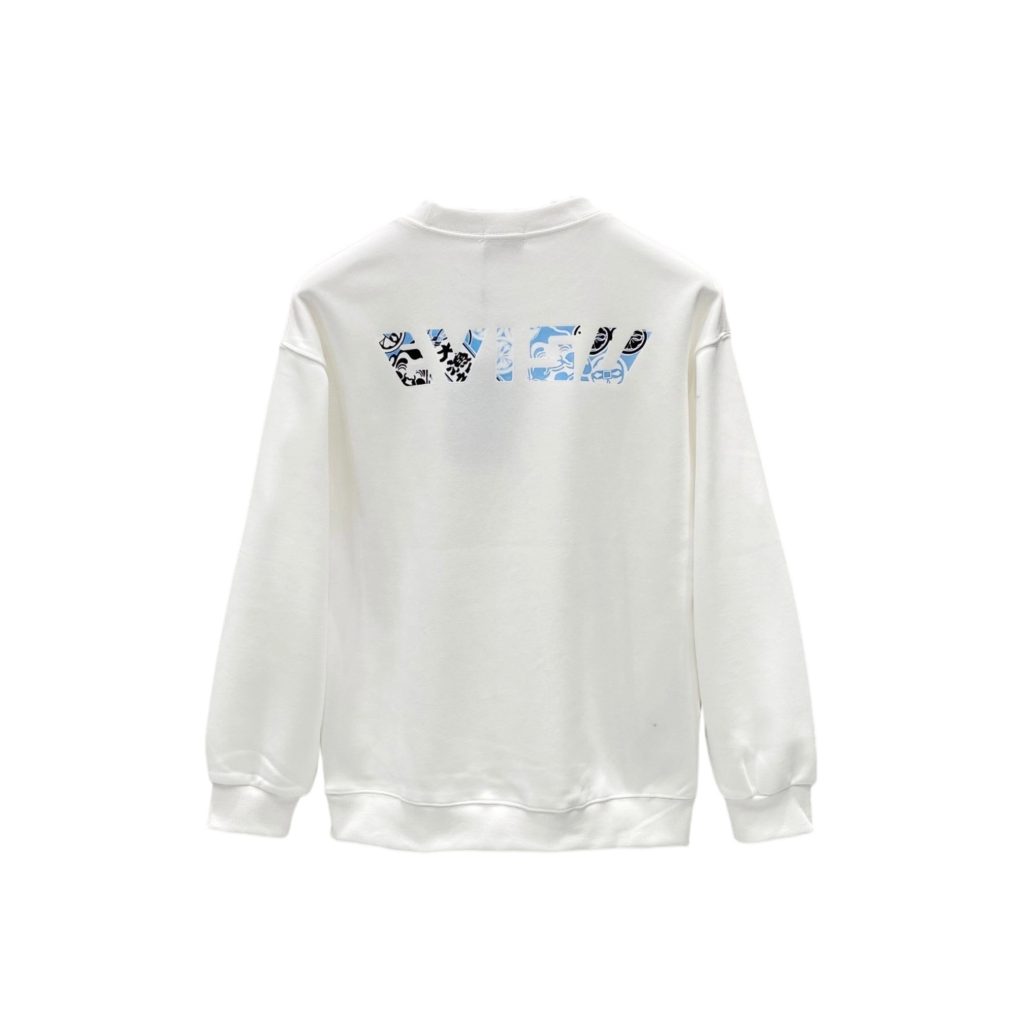 Evisu White Floral Pattern Seagull Crewneck Sweatshirt OKZY20261358