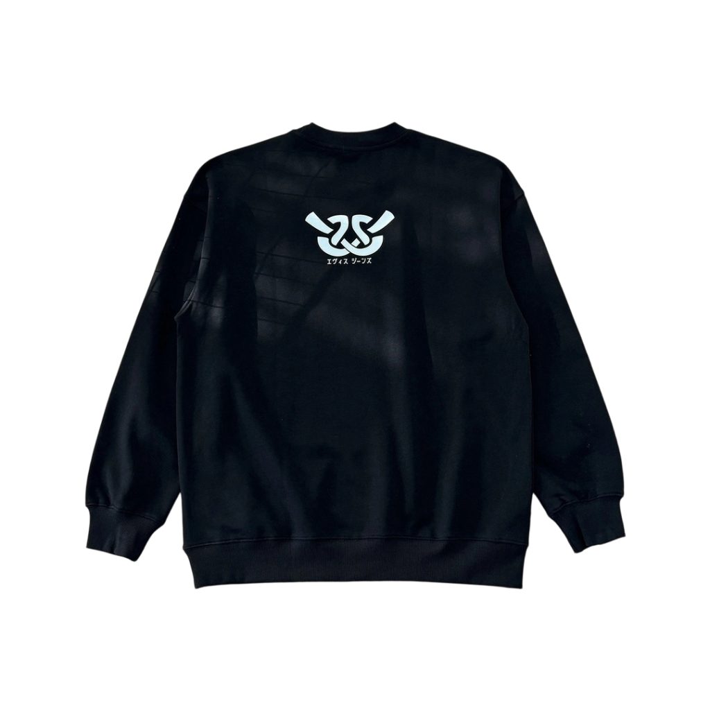 Evisu Black Neck Chain Logo Crewneck Sweatshirt OKZY20261360