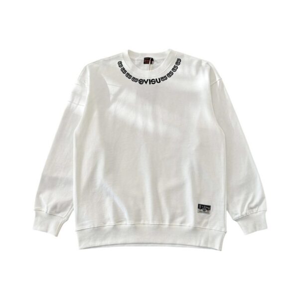 Evisu White Neck Chain Logo Crewneck Sweatshirt OKZY20261361