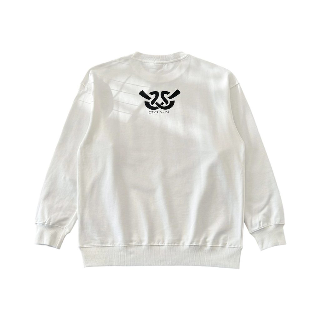 Evisu White Neck Chain Logo Crewneck Sweatshirt OKZY20261361