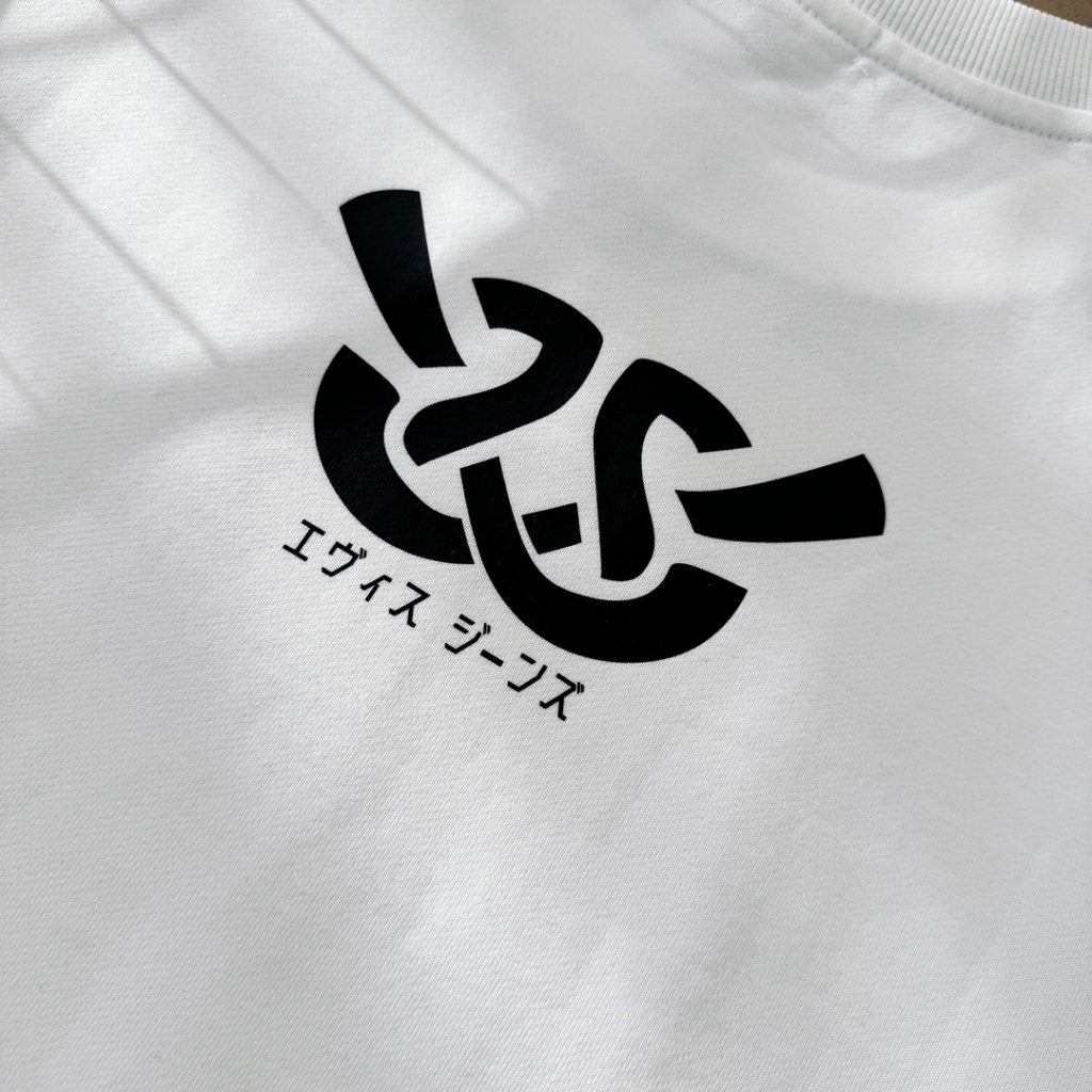 Evisu White Neck Chain Logo Crewneck Sweatshirt OKZY20261361