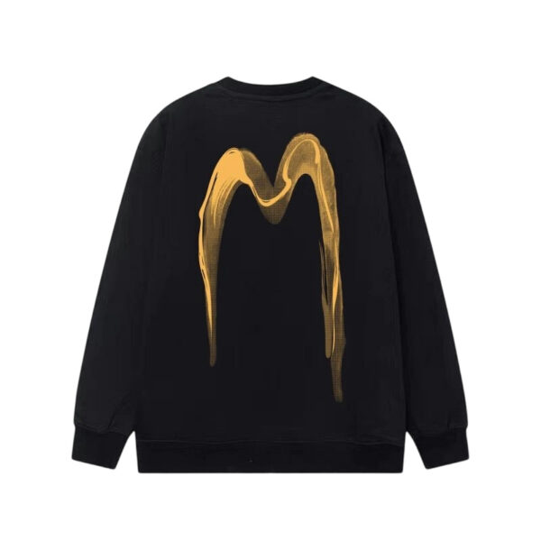 Evisu Black Golden Liquid Big M Logo Crewneck Sweatshirt OKZY20261366