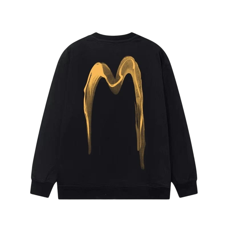 Evisu Black Golden Liquid Big M Logo Crewneck Sweatshirt OKZY20261366