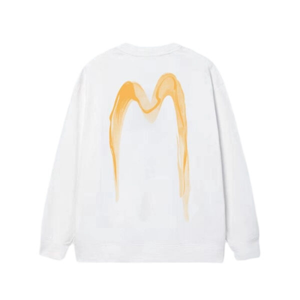 Evisu White Golden Liquid Big M Logo Crewneck Sweatshirt OKZY20261367