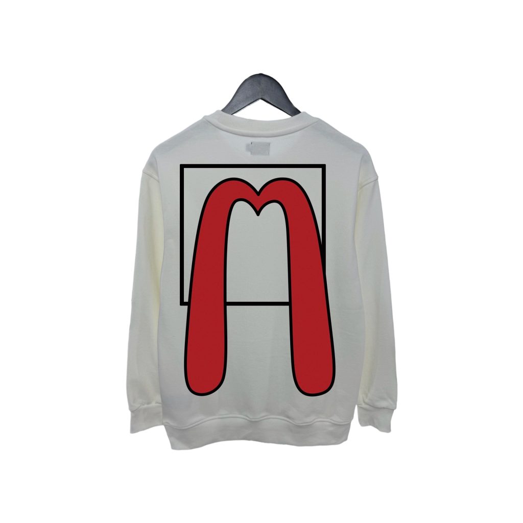 Evisu White Keith Haring Heart Figure Crewneck Sweatshirt OKZY20261368