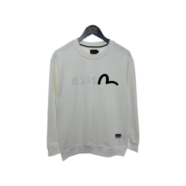 Evisu White Small M Logo Crewneck Sweatshirt OKZY20261370