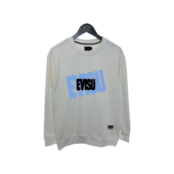 Evisu White Double Layer Logo Crewneck Sweatshirt OKZY20261373