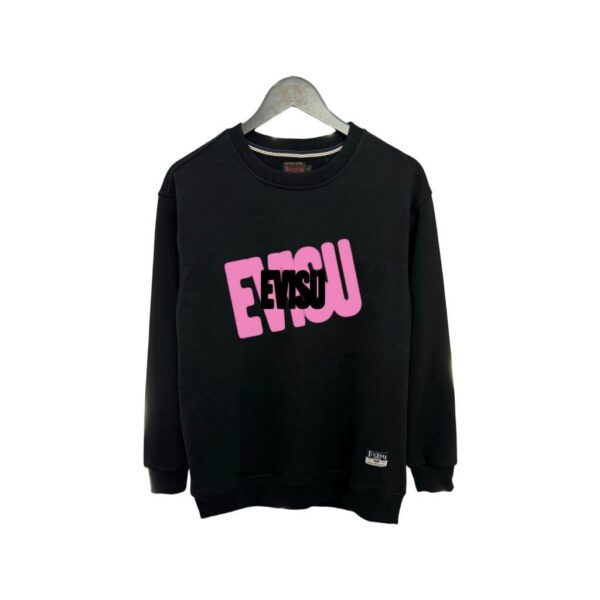 Evisu Black Double Layer Logo Crewneck Sweatshirt OKZY20261374