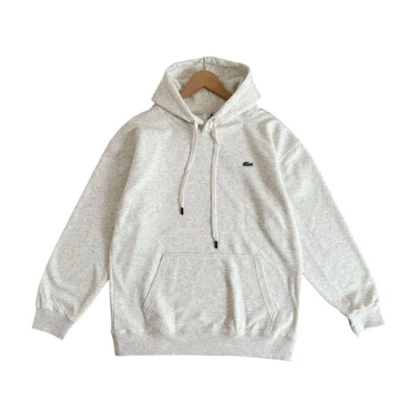 Lacoste Light Heather Grey Small Croc Logo Hoodie OKZY20261376