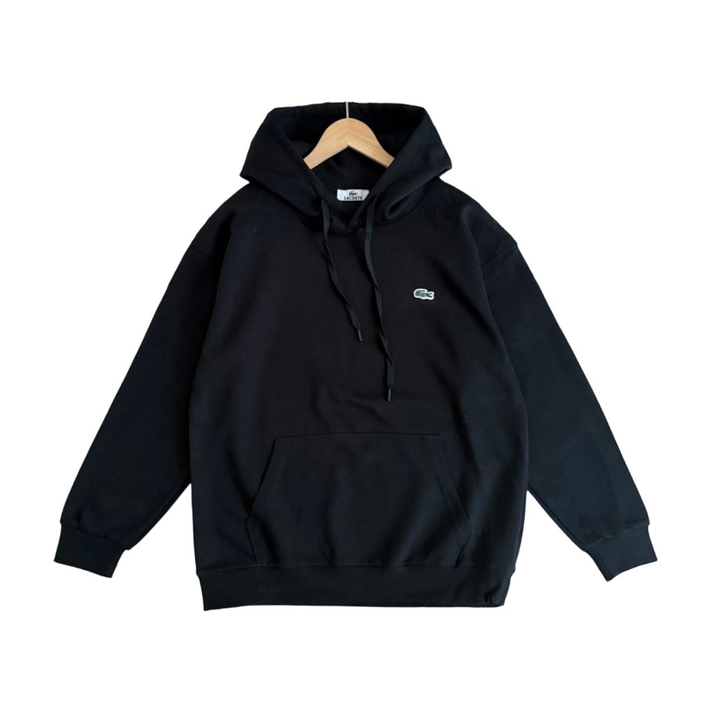 Lacoste Black Small Croc Logo Hoodie OKZY20261378