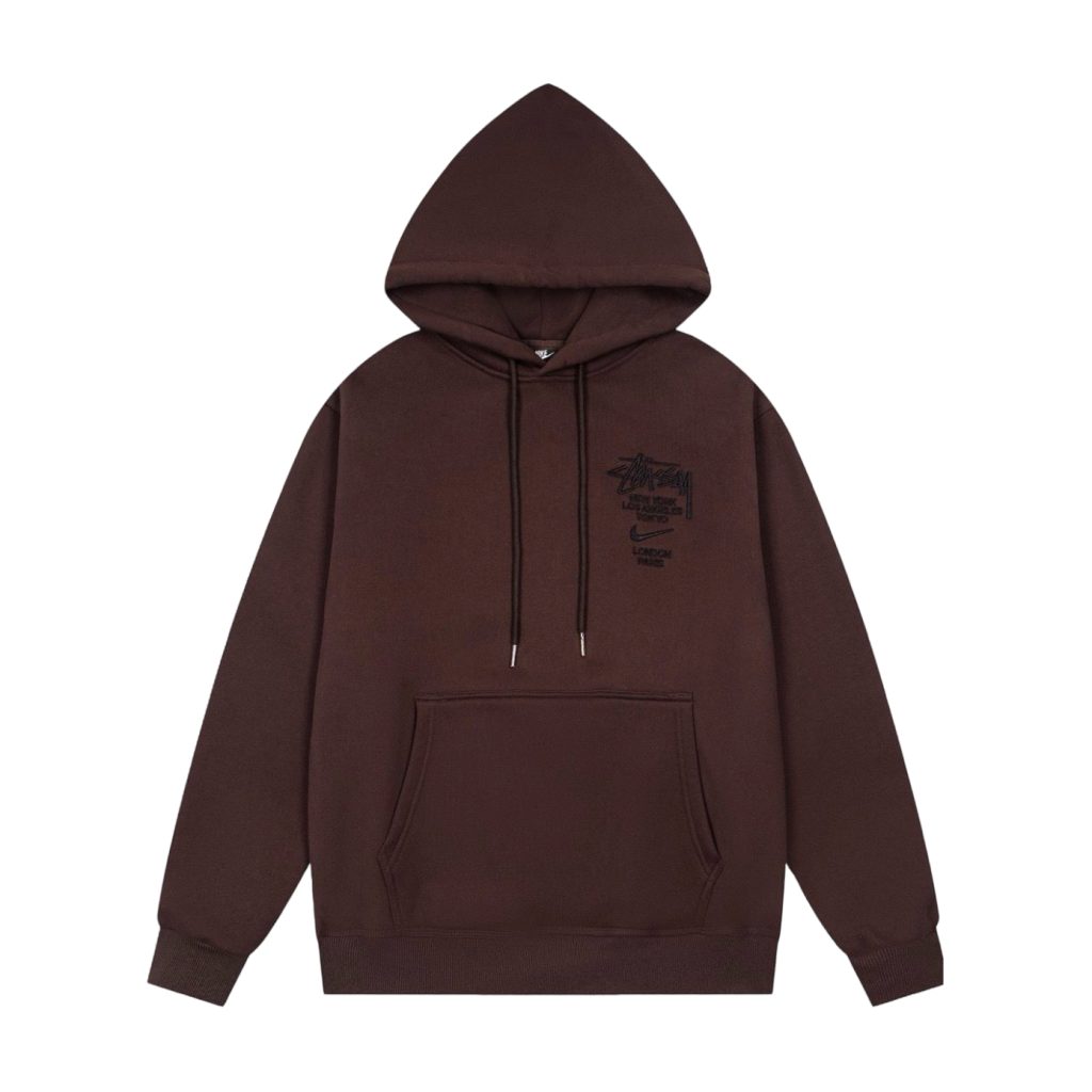 Stussy Brown Small Embroidery Logo Hoodie OKZY20261384