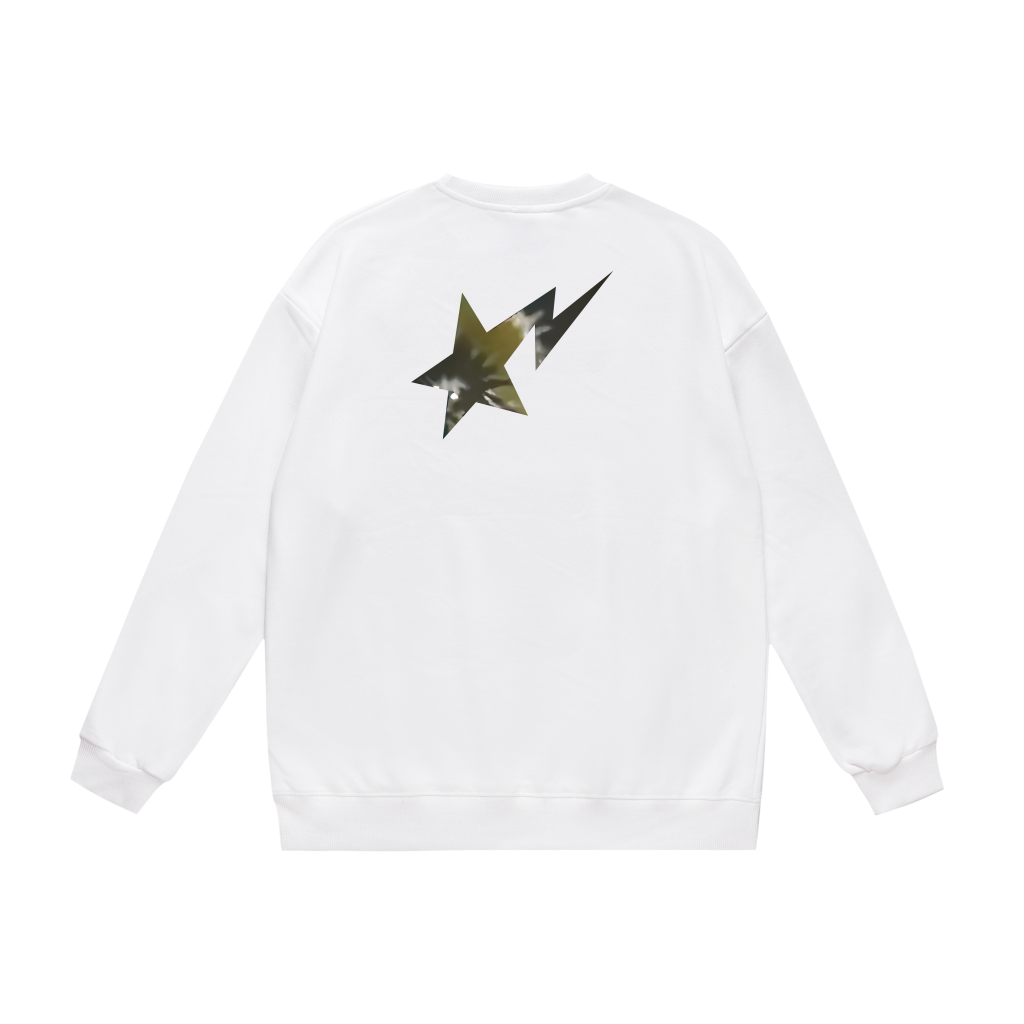 Bape White Bape Sta Logo Crewneck Sweatshirt OKZY20261395