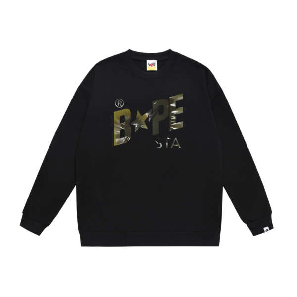 Bape Black Bape Sta Logo Crewneck Sweatshirt OKZY20261396