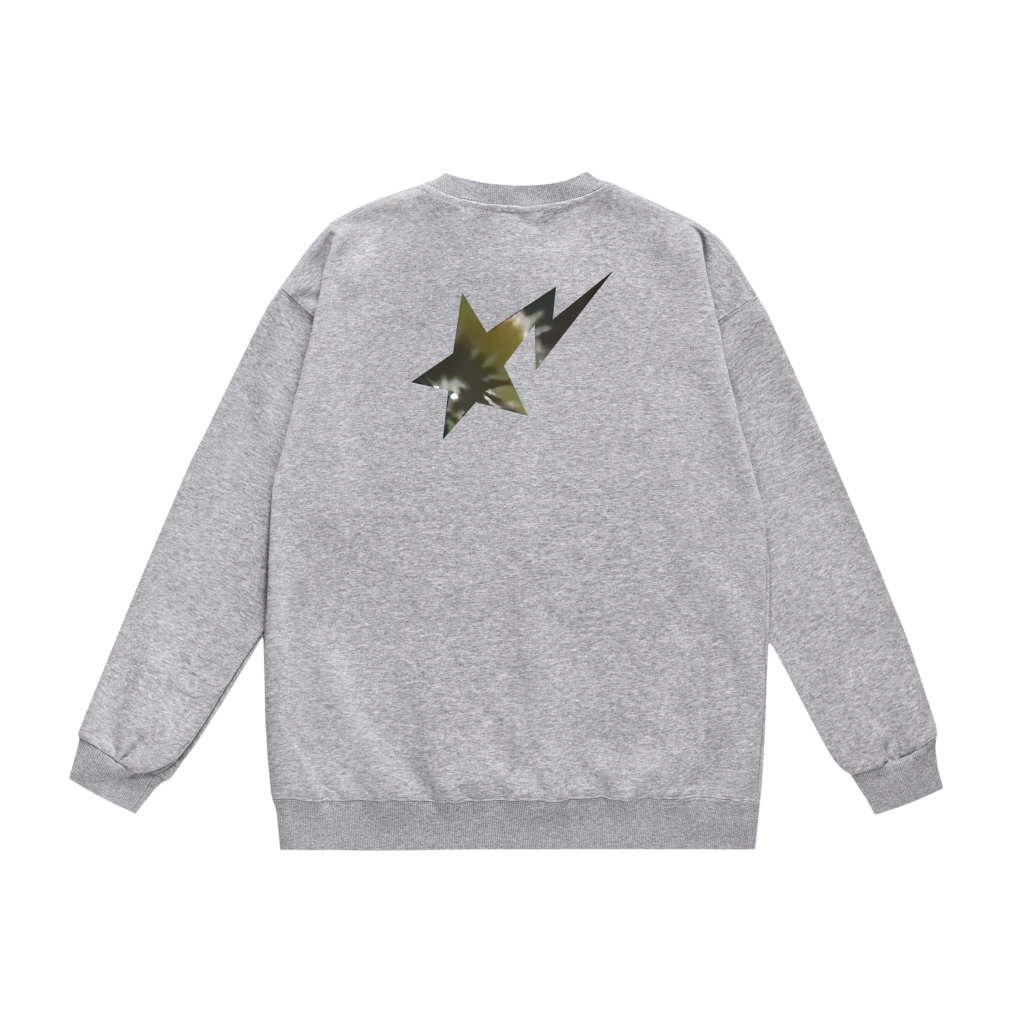 Bape Heather Grey Bape Sta Logo Crewneck Sweatshirt OKZY20261397