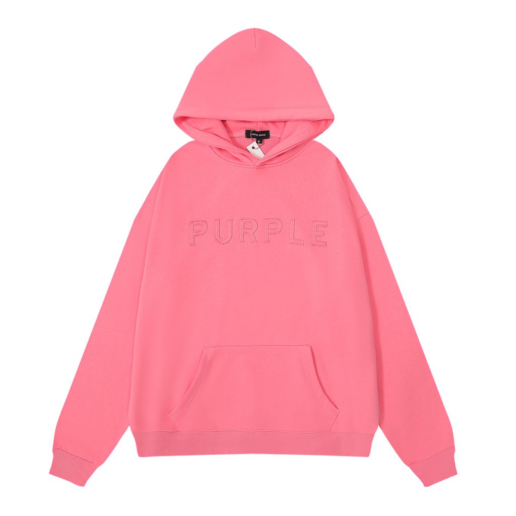 Purple Brand Pink Embossed Logo Hoodie OKZY20261406