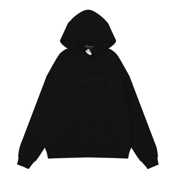 Purple Brand Black Embossed Logo Hoodie OKZY20261407