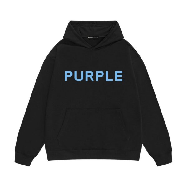Purple Brand Black Light Blue Print Logo Hoodie OKZY20261414
