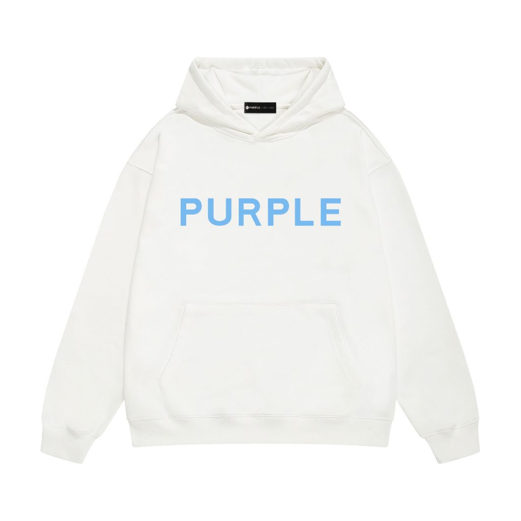 Purple Brand White Light Blue Print Logo Hoodie OKZY20261415