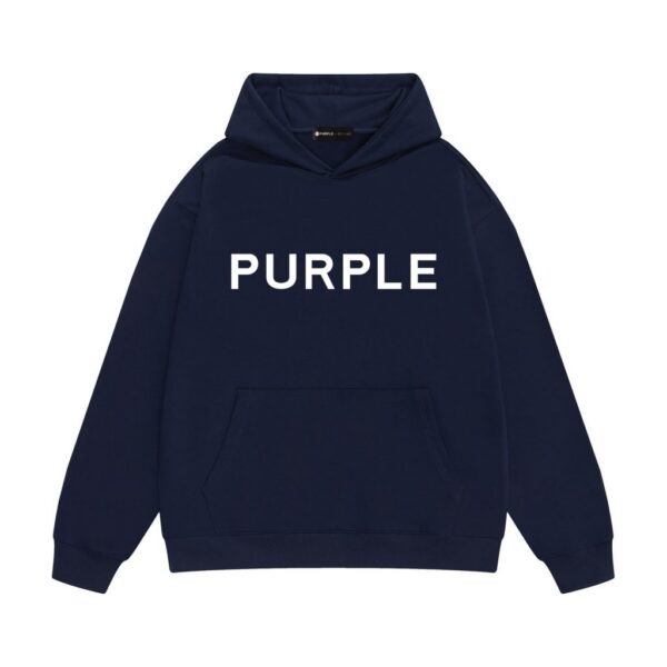 Purple Brand Logo Hoodie Navy OKZY20261416