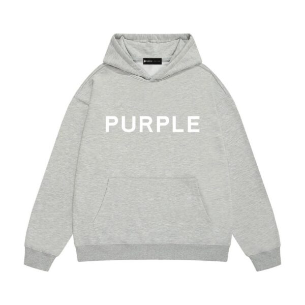 Purple Brand Logo Hoodie Heather Grey OKZY20261417