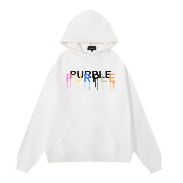 Purple Brand Drip Logo Hoodie White OKZY20261418
