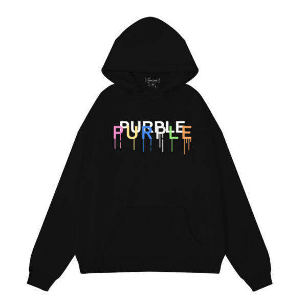 Purple Brand Drip Logo Hoodie Black OKZY20261419