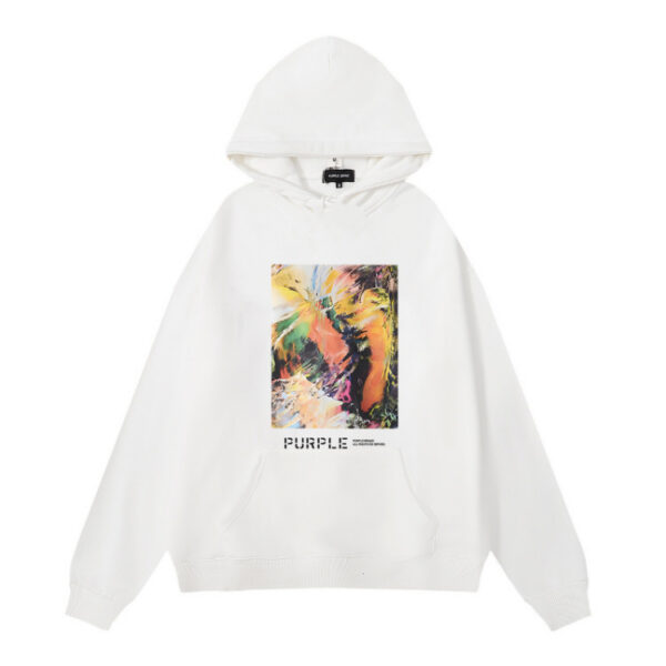 Purple Brand Abstract Art Hoodie White OKZY20261420