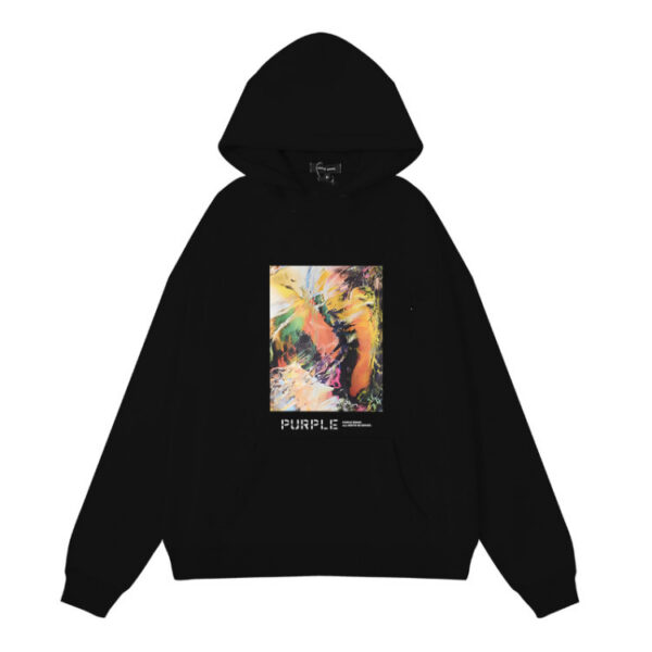Purple Brand Abstract Art Hoodie Black OKZY20261421